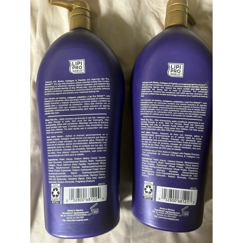 OGX Volume & Strength + Biotin & Collagen Shampoo & Conditioner Set 40fl oz Each